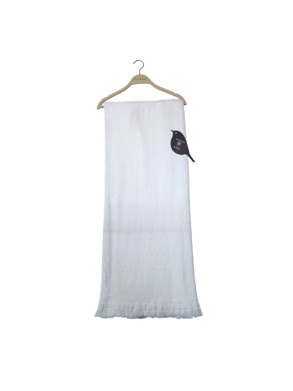 Piscatextil Oversized White Throw Blanket 50"x70" 100% Cotton Textured Portugal